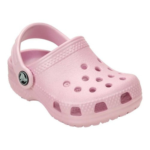 Crocs Crocband II Kids Clogs Girls Size 2 Pink/White   NEW 