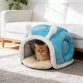 thumbnail image 4 of All-season Snail Cat Bed, Semi-enclosed Warm Pet House with Removable Cushion, Foldable Soft Pet Bed for Cats and Small Dogs, 4 of 6