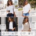 thumbnail image 6 of Women's 3/4 Sleeve Crew Neck Cotton T Shirts Soft Stretchy Casual Daily Wear Layering Tops Classic Fit, 6 of 8