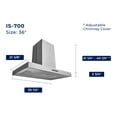thumbnail image 3 of Hauslane IS-700 36” Modern Island Range Hood  Sleek Canopy Design 120V, Heavy Duty Suction, Dishwasher-Safe Baffle Filters, LED, 6” Duct, 3 of 9
