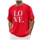 thumbnail image 1 of Tops para hombre, blusas y camisas de cuello redondo y manga corta para hombre. Camiseta/camisa informal de cuello redondo y manga corta con estampado de corazones para hombre. Tops de poliéster para, 1 of 5