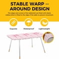 thumbnail image 4 of Pink Bow Table Cloths for 8 Foot Rectangle Tables, Cute Watercolor Girls Cartoon Luxury Patio Waterproof Elastic Fitted Tablecloths, Washable Rectangular Table Cover for Camping, 4 of 8
