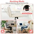 thumbnail image 3 of Criss Cross Chair, Armless Vanity Chair Cross Legged Office Chair, Adjustable Wide Swivel Desk Chair for Home Office No Wheels, Beige, 3 of 7
