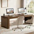 thumbnail image 3 of Tribesigns 79-inch Extra Long Desk, Two Person Desk for Home Office, Wooden Long Computer Double Desk, Writing Study Table for Office, Dark Brown, 3 of 9