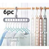 Multifunctional Space Saving Hangers Pack of 6 for Closet Organizer Solutions