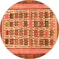 thumbnail image 1 of Ahgly Company Indoor Round Abstract Orange Modern Area Rugs, 8' Round, 1 of 4
