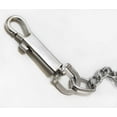thumbnail image 2 of 4' Chain Link Dog Leash Leather Handle Pet Walking Tool, 2 of 4