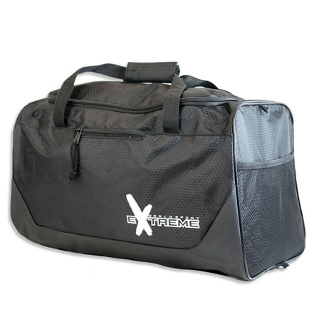 Extreme Unisex Gym Duffle, 19.5" Long (Black/White)