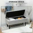 thumbnail image 4 of HOMCOM Ottoman avec Rangement et Pieds en Bois, Ottoman de Rangement 57 L, Gris, 15 Pouces, 4 of 10