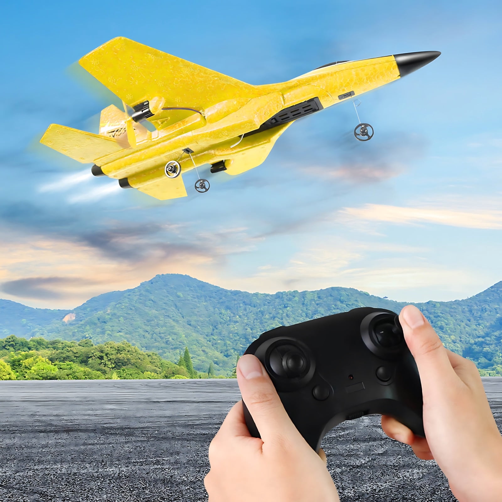 RC Plane Remote Control Glider Airplanes 2.4GHz 2 Channel Remote Control Plane with Gyro Night Lights and 2 Batteries Remote Control Aircraft with Automatic Balance Gyro