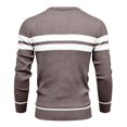 thumbnail image 7 of Men's Sweaters Striped Crew Neck Long Sleeve Loose Fit Soft Cozy Lightweight Pullover Sweater Tops, 7 of 7