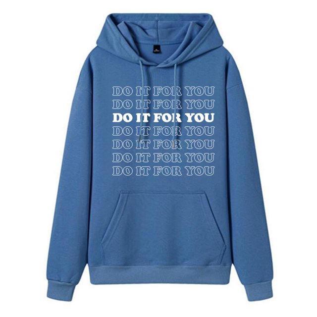 Gibobby Sudaderas universitarias con capucha Mujeres Casual Do For You Sudadera con capucha Gráfico Cordón Pullover Preppy Sudadera (Azul, XL)