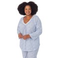thumbnail image 7 of Aria Women's 100% Cotton 3/4 Sleeve V-Neck Top and Pant Pajama Set, 2pc Set, Sizes S-3X, 7 of 7