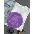 thumbnail image 3 of Triskele Triple Spiral Symbol Circle Women White Yoga T-Shirt, Female Medium, 3 of 4