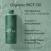 Sports Research® 100% Keto MCT Oil from Organic Coconuts - Triple Ingredient C8, C10, C12 MCTs (32oz)
