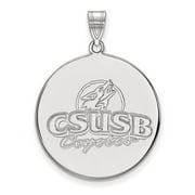 10k White Gold LogoArt Official Licensed Collegiate California State University San Bernardino XL Pendant