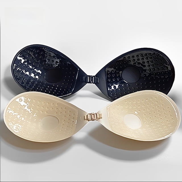 Strapless Stealth Gloss Cloth Round Cup Push-up Breathable Silicone Breast Sticker Swimsuit Wedding Dress Breast Sticker Bra Chest Sticker