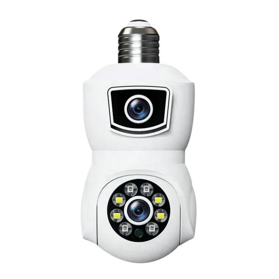 Wireless Wifi Bulb Camera With 4Mp Hd Two Lens And 360 Degree View For Indoor Security