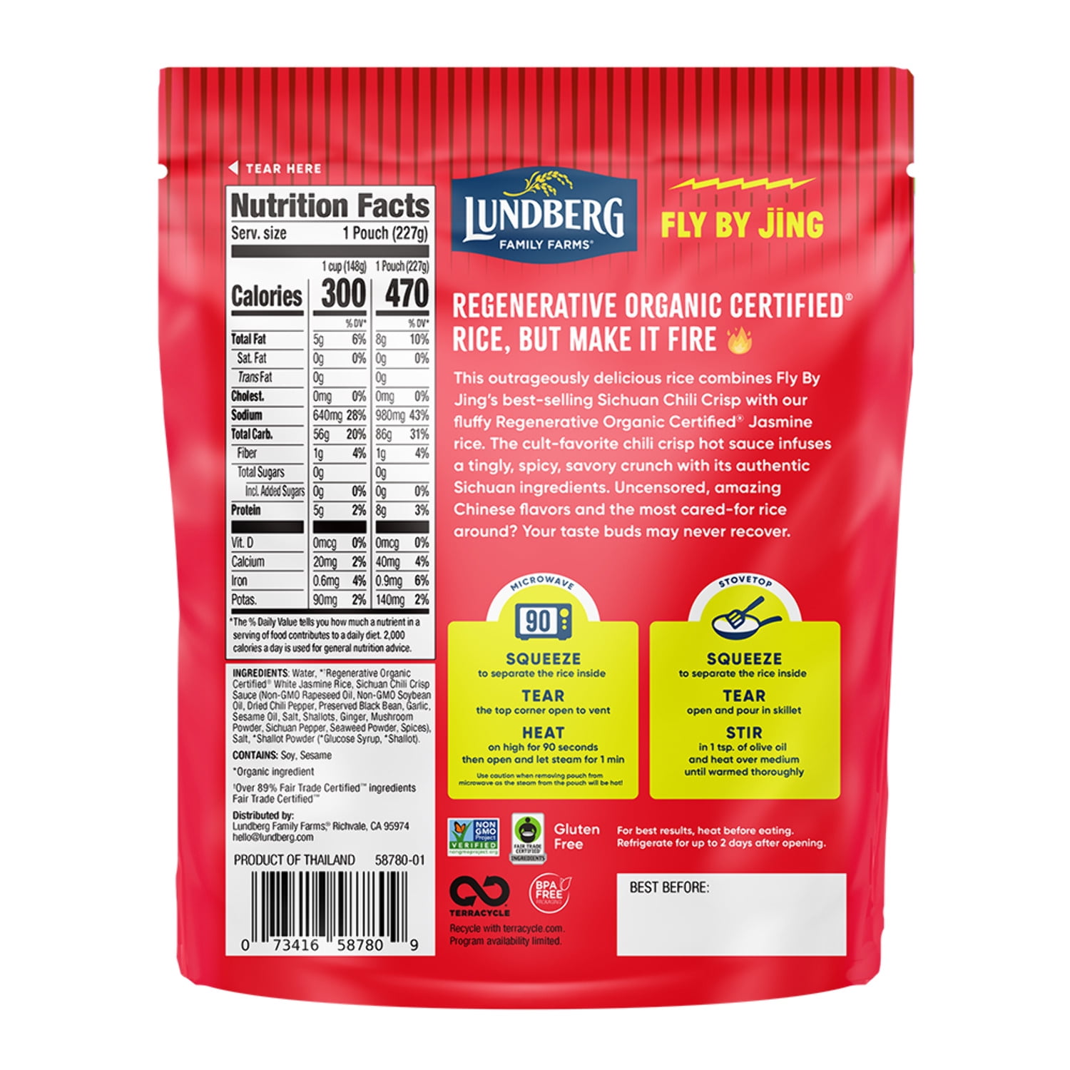 Lundberg Chili Crisp 90 Second Rice - 6ct, 8oz
