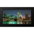 thumbnail image 2 of Mancini, Barry 18x11 Black Modern Framed Museum Art Print Titled - The Brooklyn Bridge and Twin Towers at Night, 2 of 5