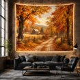 thumbnail image 6 of Autumn Country Road with Farmhouse, Cozy Rustic Style for Farmhouse Decor Lovers, Rural Wall Decor, Housewarming Gift, Tapestry Wall Hanging for Bedroom and Living Room, 6 of 7