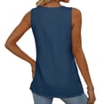 thumbnail image 4 of Qwertyu Womens Tank Tops Casual Sleeveless Tops for Women Dressy V Neck Babydoll Tank Tops Flowy Summer Shirts Navy 2XL, 4 of 5