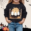 thumbnail image 2 of Krdevn Kids Vintage Hanging Ghost Pumpkin Bat Graphic Crewneck Sweatshirt Long Sleeve Casual Pullover Top for Halloween Holiday Outfit Black,4-5 Years, 2 of 4