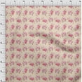 thumbnail image 4 of oneOone Viscose Jersey Light Peach Fabric Watercolor Floral Sewing Craft Projects Fabric Prints By Yard 60 Inch Wide, 4 of 5