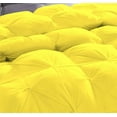 thumbnail image 4 of D.N.G. BEDDINGS Luxurious 3 Piece Pom Pom Pinch Pleated Comforter Set, 800 Thread Count, 100% Egyptian Cotton, White Vintage Pom-Pom Fringe (Oversized Super King Size Solid Yellow Color), 4 of 5
