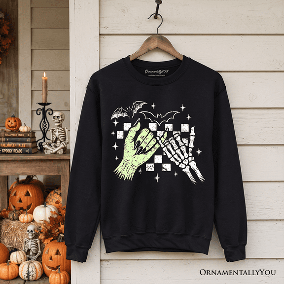 Monster Skeleton Pinky Promise Sweatshirt, Funny Spooky Halloween Sweater