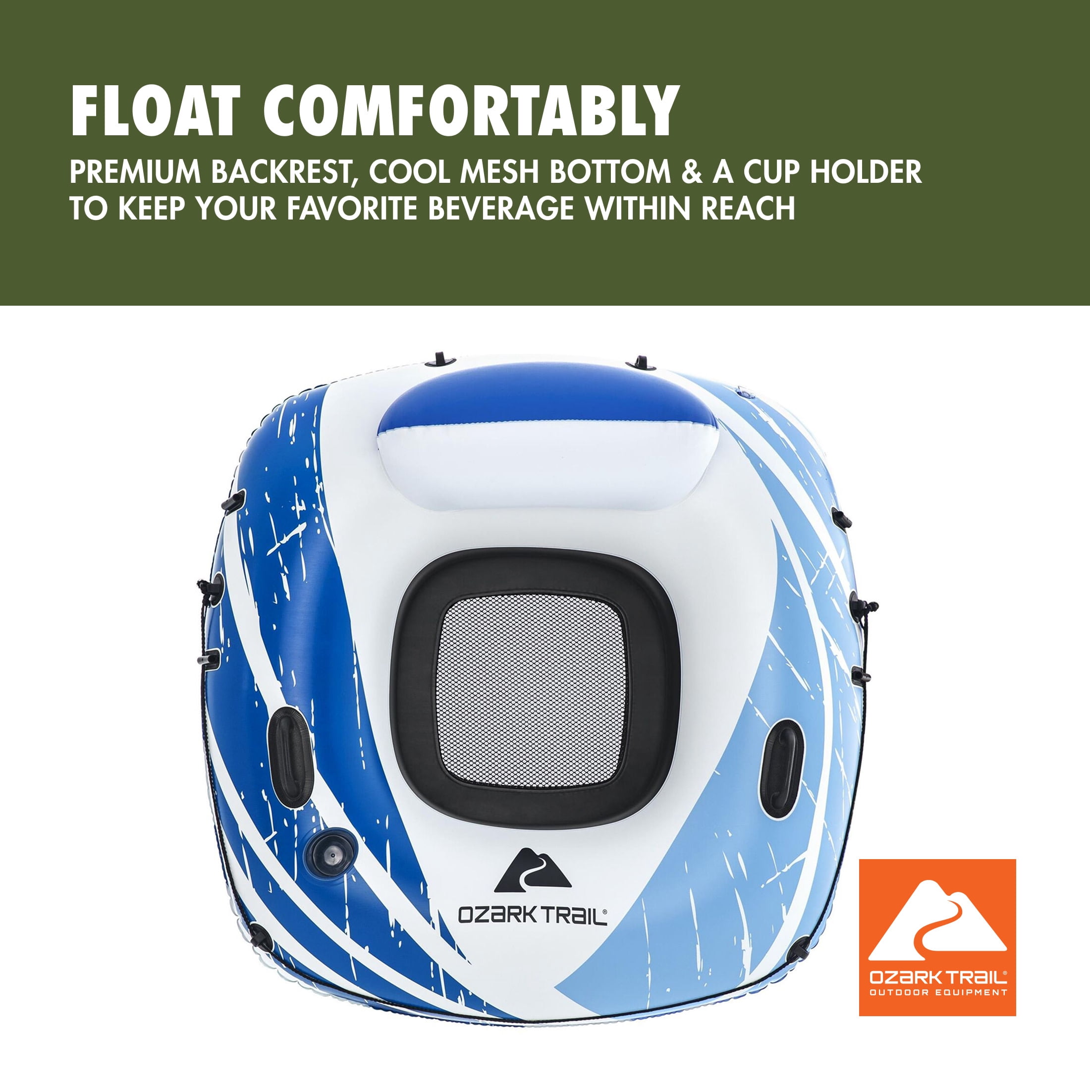 (2 pack) Ozark Trail Rapid Rider Canopy River Tube with Removable Shade 48.5"