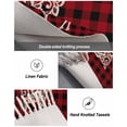 thumbnail image 5 of Red Black Plaid Christmas Area Rug 3x5ft Woven Runner Rug,Abstract Xmas Deer Winter Washable Living Room Hallway Bedroom Kitchen Carpet with Tassels,Indoor Outdoor Throw Door Mat for Entryway, 5 of 7