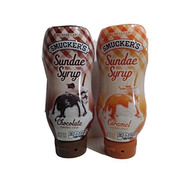 Smuckers Sundae Syrup Chocolate & Caramel Flavored Toppings, 20 Oz ...