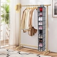 thumbnail image 6 of Ontiwes 10 Layer Hanging Shoe Storage Bag - Cloth Wardrobe Organizer for Shoes, Clothes & Small Items, Space-Saving Closet Organizer for Bedroom, Dorm, Laundry Room, Tall Fabric Storage, 6 of 6