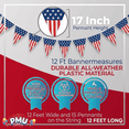 thumbnail image 6 of PMU 12 ft Banners Patriotic American Flag Pennant Banner | 4th Of July Patriotic Decorations | Fourth of July | USA Flag Pennant Banner | Easy to Hang Patriotic Party Decorations (12/Pkg) Pkg/1, 6 of 6