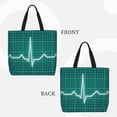 thumbnail image 2 of Pofeuu ECG Wave Print Tote Bag for Women,Hobo HandBags with Zipper,Large Capacity Casual Shoulder Handbags with Inner Pockets, 2 of 7