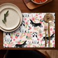 thumbnail image 5 of Husky and Pink Pioneer Flower Summer Placemats Table Placemats Set Of 4-Linen Kitchen Washable Placemats Table Mats 12x18 Inch Non-Slip Heat Resistant, 5 of 6