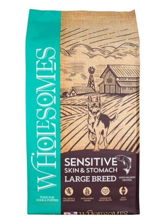 Wholesomes 2100117 Large Breed Sensitive Skin & Stomach Salmon Dry Dog Food 30lb