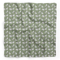 Bimba Green Pug Dog Pure Silk Printed Scarf Dupatta Head Neck Wrap Bandanas For Women 40 x 40 Inches
