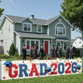 thumbnail image 6 of Red and Blue Grad 2026 Banner Gold Stars Graduation Display Graduation Caps Diploma Scrolls 2026 Grad Backdrop for Graduation Ceremony High School Graduation Graduation Photo Backdrop, 6 of 9
