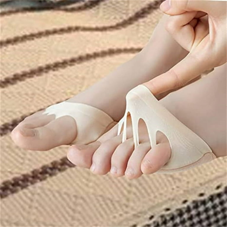 2pcs Toe Topper Liner Socks Sponge Cushion No Show Women's Toeless