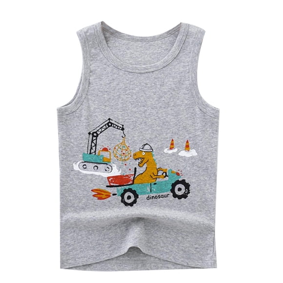 2025 Children's Summer Boys ThinPack Sleeveless Outdoor Wear New Print Spring and Autumn Boys Thermal Underwear Tops Basic Wear Shirt
