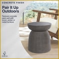 thumbnail image 6 of Finch Clayton Cement Pedestal Side Table with Modern Hourglass Design Gray, 6 of 9