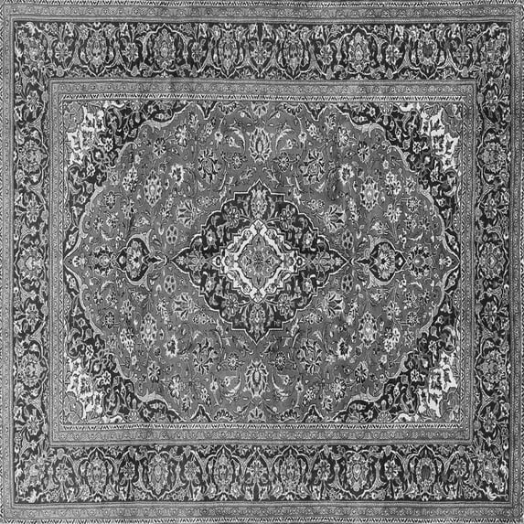 Ahgly Company Indoor Square Medallion Gray Traditional Area Rugs, 6' Square
