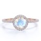 thumbnail image 1 of JeenMata Anillo de Bodas de Tres Diamantes y Moissanita de Corte Redondo Clásico de 1,5 Quilates Engastado en Oro Rosa de 10 K, 1 of 6