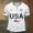 White, variant on Laipiong 250th Anniversary USA Shirts for Men Stand Collar and Half Zip Athletic Short Sleeve V Neck Tee Tops Soft Going Out Workout Gym Tops