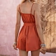 thumbnail image 4 of safuny Women's Trendy Mini Loose Dress Solid Sleeveless V Neck Dress Bandage Empire Waist Retro Holiday Clothing Fashion Summer Clearance Brown L, 4 of 9