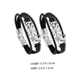 thumbnail image 2 of WEAVILUX Mens Cuff Bracelet Punk Metal Black 2Pcs, 2 of 8