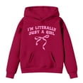 thumbnail image 5 of Byoo Little Girls Hoodie Letter Bow Print Hooded Sweatshirt Casual Soft Pullover Top, 5 of 5