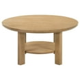 thumbnail image 3 of Ottowa 36-inch Round Wood Cocktail Coffee Table Light Oak, 3 of 9
